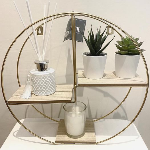 Gold Wire Shelf Unit